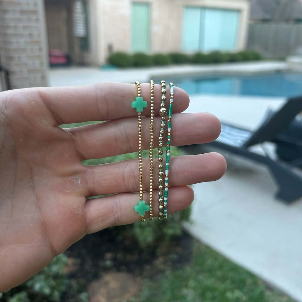 Enewton Bead Bracelets Waterproof Gold Plated Set Of 4 New Stretchy Read Below
